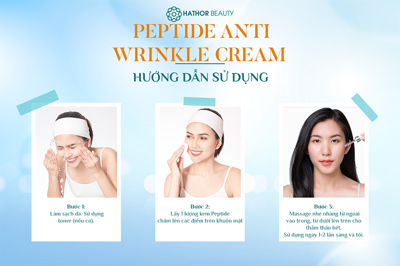 cách sử dụng của peptide anti wrinkle cream