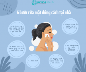 6 buoc rua mat dung cach tai nha